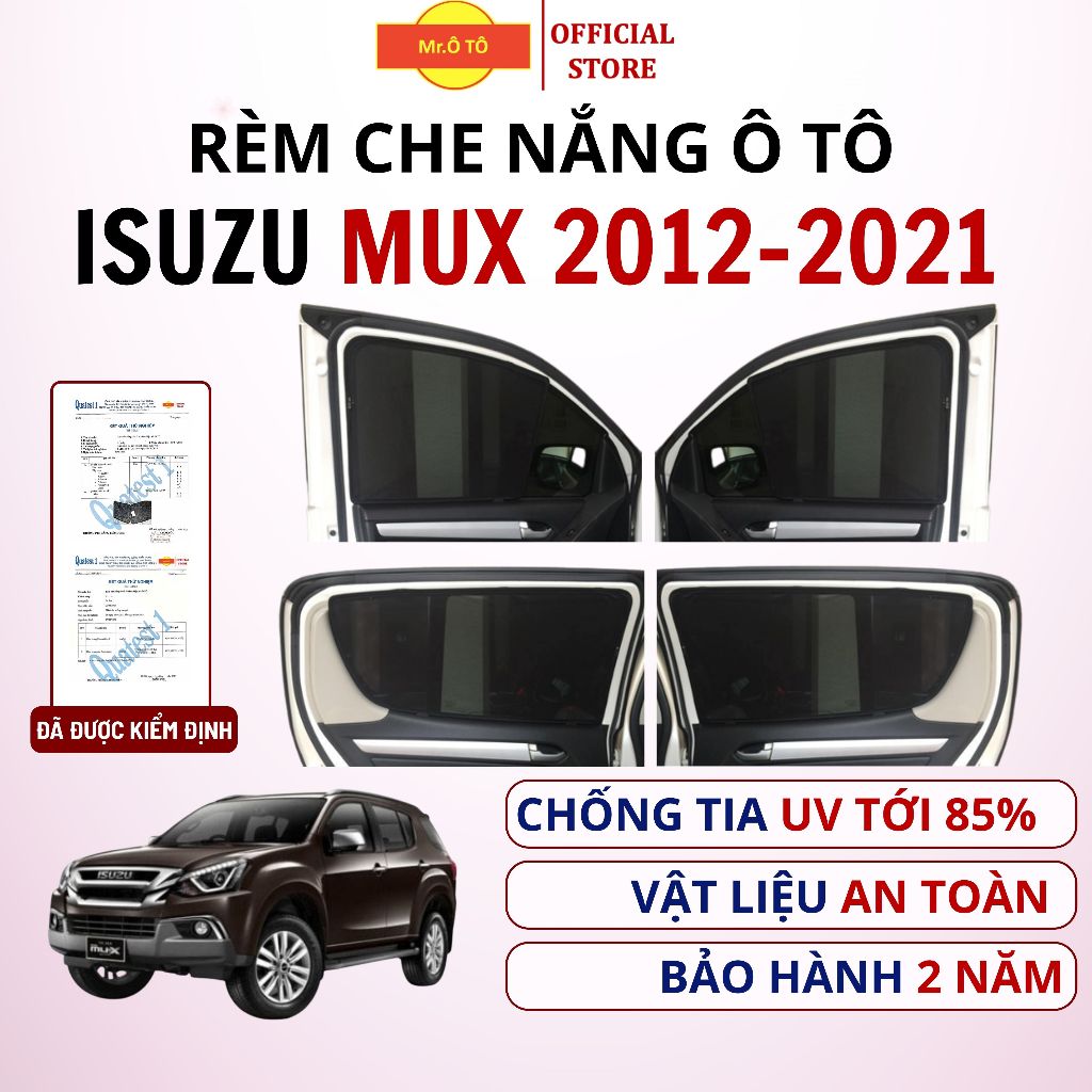 Rèm Che Nắng chống UV Xe Isuzu Mux 2012-2021 - chống UV - Loại 1 Mr Ô Tô - Bảo hành 2 năm