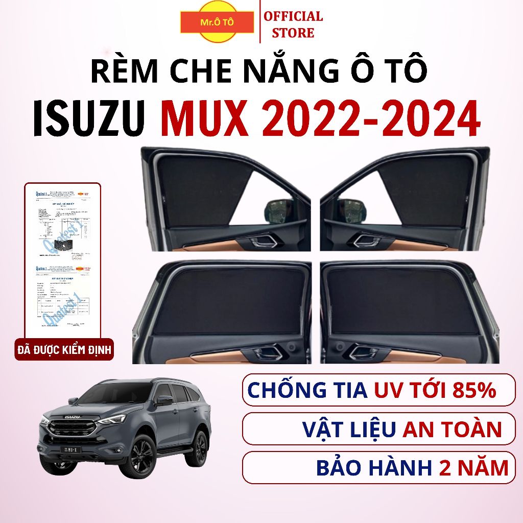 Rèm che nắng chống UV xe ISUZU MUX 2022-2024 - chống UV - Loại 1 Mr Ô Tô - Bảo hành 2 năm