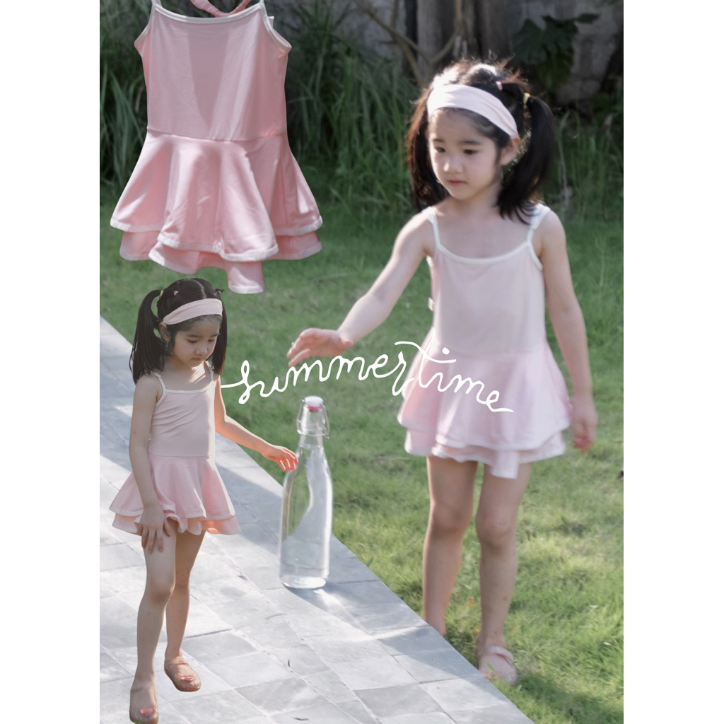 Váy hồng pastel bolivia 2in1(đi bơi được và outfit thường ngày