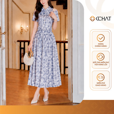 Set Đồ Nữ 𝐂𝐂𝐇𝐀𝐓 Áo Cổ Đức Chân Váy Dáng Xòe Ami Chất Liệu Mềm Mại Cao Cấp 16BNS2033XT