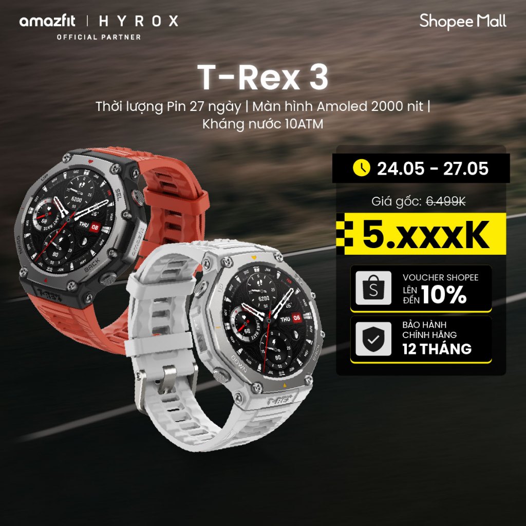 Đồng hồ thông minh Amazfit T-Rex 3 - Hàng chính hãng - Bảo hành 12 tháng