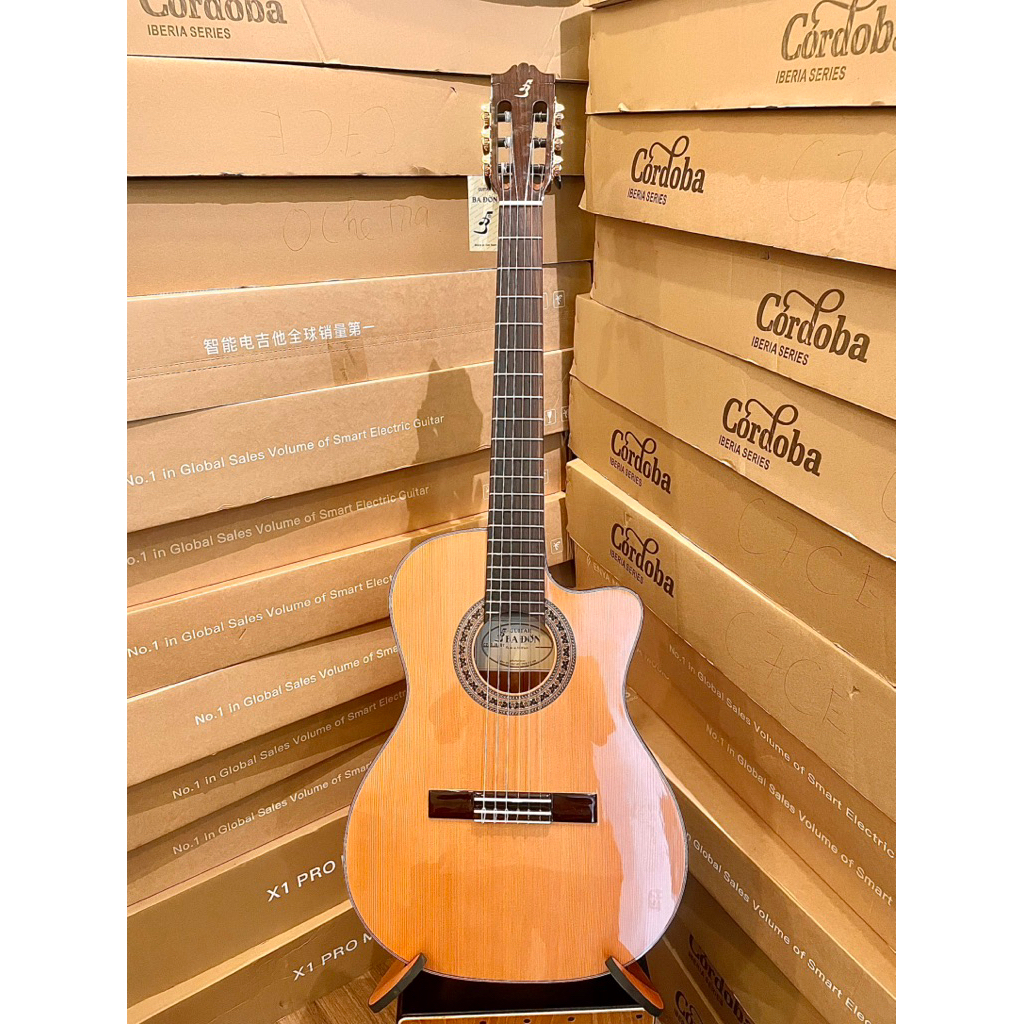 Guitar Ba Đờn C250J Fusion 14  Thin Body - Guitar classic cao cấp thùng mỏng cần 48mm - Cần dài 14 n