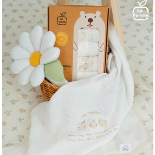 Set 5 khăn sữa sợi tre lụa la pomme 30x30 cm K001