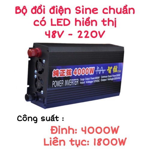 Bộ đổi điện sin chuẩn 4000W 48V sang 220V - ZX 48V-4000W