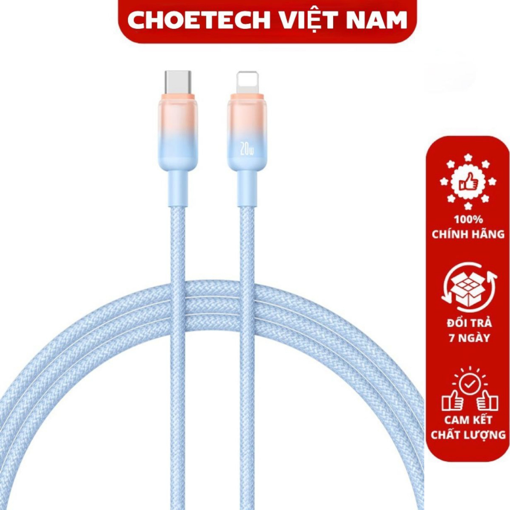 Cáp sạc Type C to iP 20W Baseus Discolor Series Fast Charging Data Cable