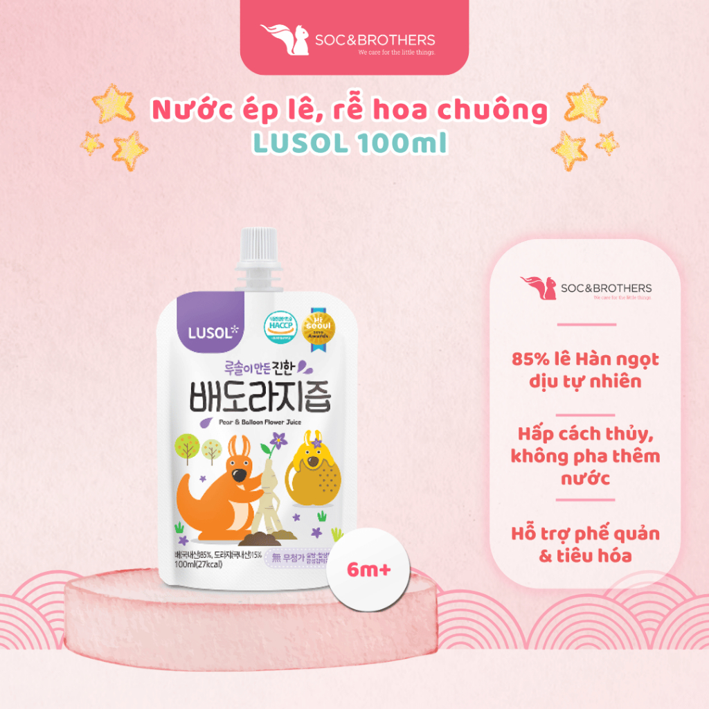 Nước ép lê, rễ hoa chuông đen nguyên chất LUSOL 100ml - socandbrothers