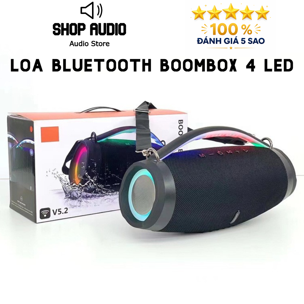 Loa Bluetooth Boombox 4 Phiên Bản Mới Nhất, Âm Thanh Sống Động, Kiểu Dáng Trẻ Trung. Loa Boombox 4 Đ