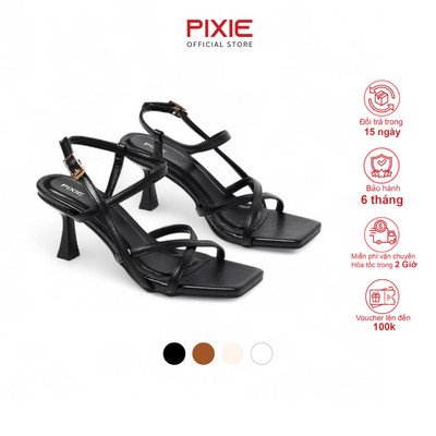 Giày Sandal Cao Gót Nữ Quai Chéo Mũi Hở Gót Cao 7cm Pixie H088