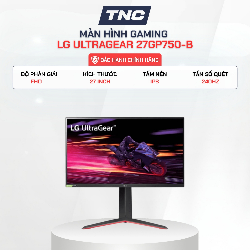 Màn Hình Đồ Hoạ LG UltraGear 27GP750-B 27 inch/ IPS/ FullHD/ 240Hz - Bảo hành 24 Tháng - TNC STORE