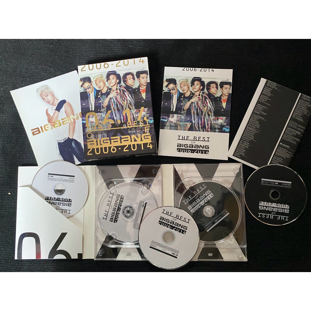 bigbang album The best of Bigbang 2006 2014 đã khui seal, gồm 3 CD 2 DVD và postcard Taeyang photobo
