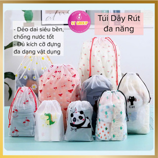 Set 5 Túi Dây Rút ST GROUP đựng quần áo, giày dép, đồ lót,  mỹ phẩm bền chống nước nhiều hình dễ thương tiện lợi đa năng