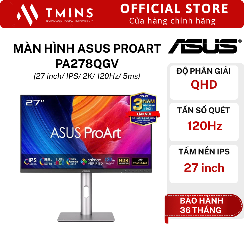 Màn hình ASUS ProArt PA278QGV (27 inch/ IPS/ 2K/ 120Hz/ 5ms) - Hàng chính hãng