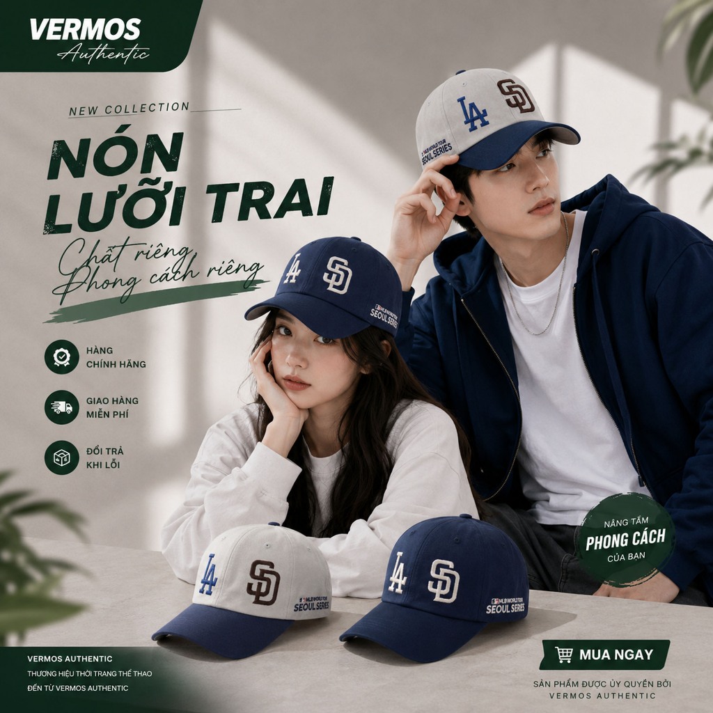 Nón baseball nam nữ form mềm dễ phối outfit hằng ngày