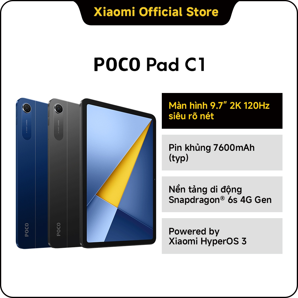 POCO Pad C1 (4GB+64GB| 6GB+128GB) | Màn hình 9.7" 2K 120Hz | Pin khủng 7600 mAh(typ) | BigBuy360 - bigbuy360.vn