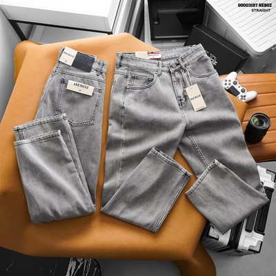 [FORM SUÔNG] Quần jean nam HEBOZ dáng suông D17 denim xám wash cao cấp - 00003197