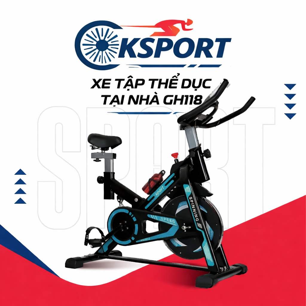 Xe Đạp Tập Thể Dục KSPORT GH118 Tại Nhà Kháng Lực Êm Ái Điều Chỉnh Mức Độ Tập Cardio Giảm Cân Giữ Dá