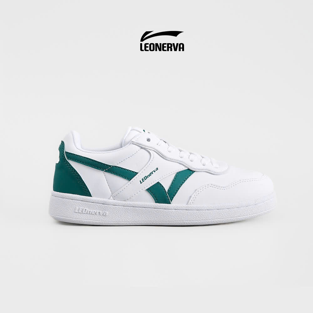 Giày Thể Thao Sneaker Nam Nữ LEOnerva 808 VS2 Trắng Vạch Xanh Lá - bản Nâng Cấp - Basic dễ mang - Đi