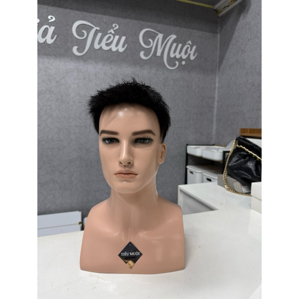 Tóc nam tạo kiểu sẵn dáng Mohican xoăn xù vuốt ngược như hình