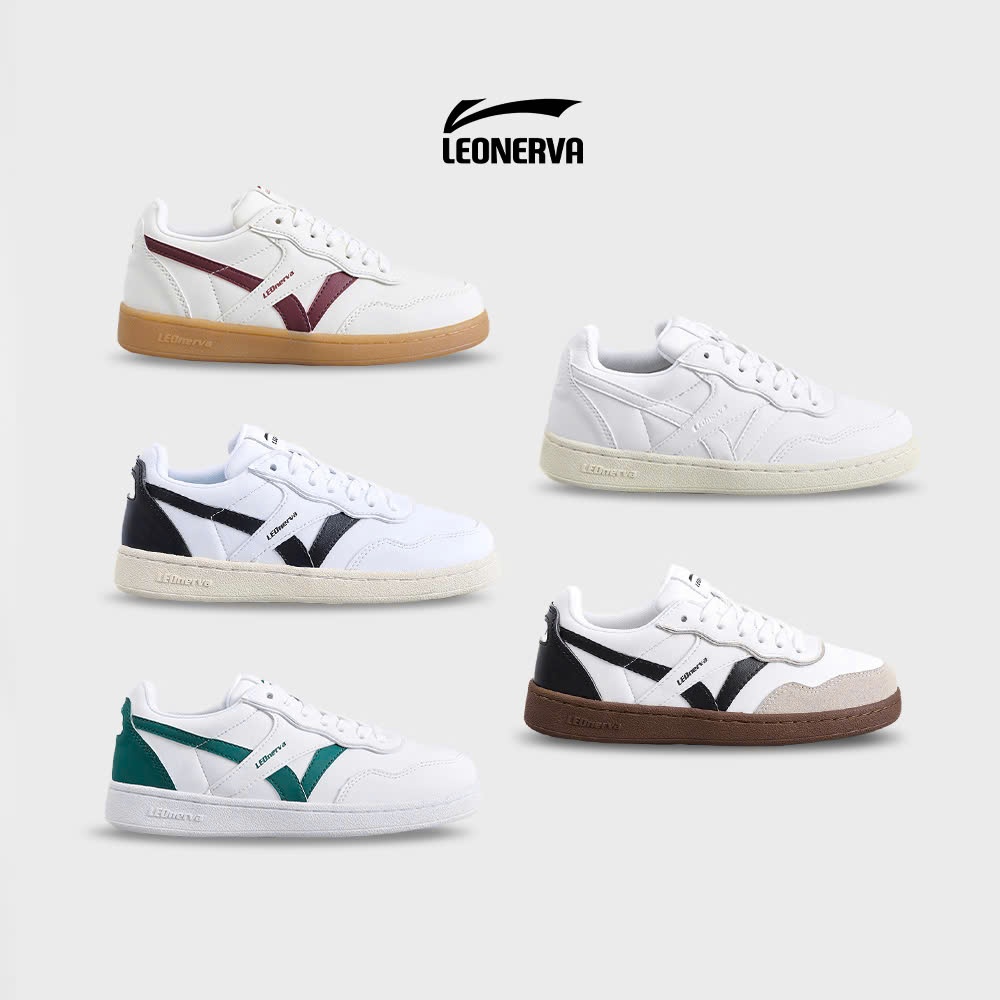 Giày Sneaker Unisex LEONERVA 808 VS2 - Đế Nâu, Trắng Đen,Trắng Full, Vạch Xanh Lá, Vạch Đỏ Đế Kếp - 