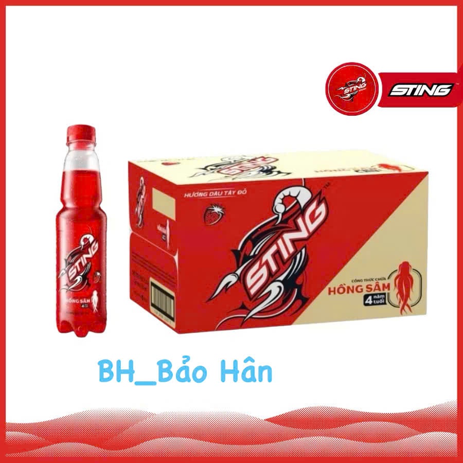 Thùng 24 Chai Nước Tăng Lực Sting Dâu/Sting Vàng (330ml/chai)