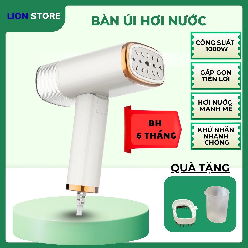 Bàn Ủi Hơi Nước Cầm Tay Mini 1000W – Gấp Gọn, Hơi Mạnh, Du Lịch Tiện Lợi Lionstore