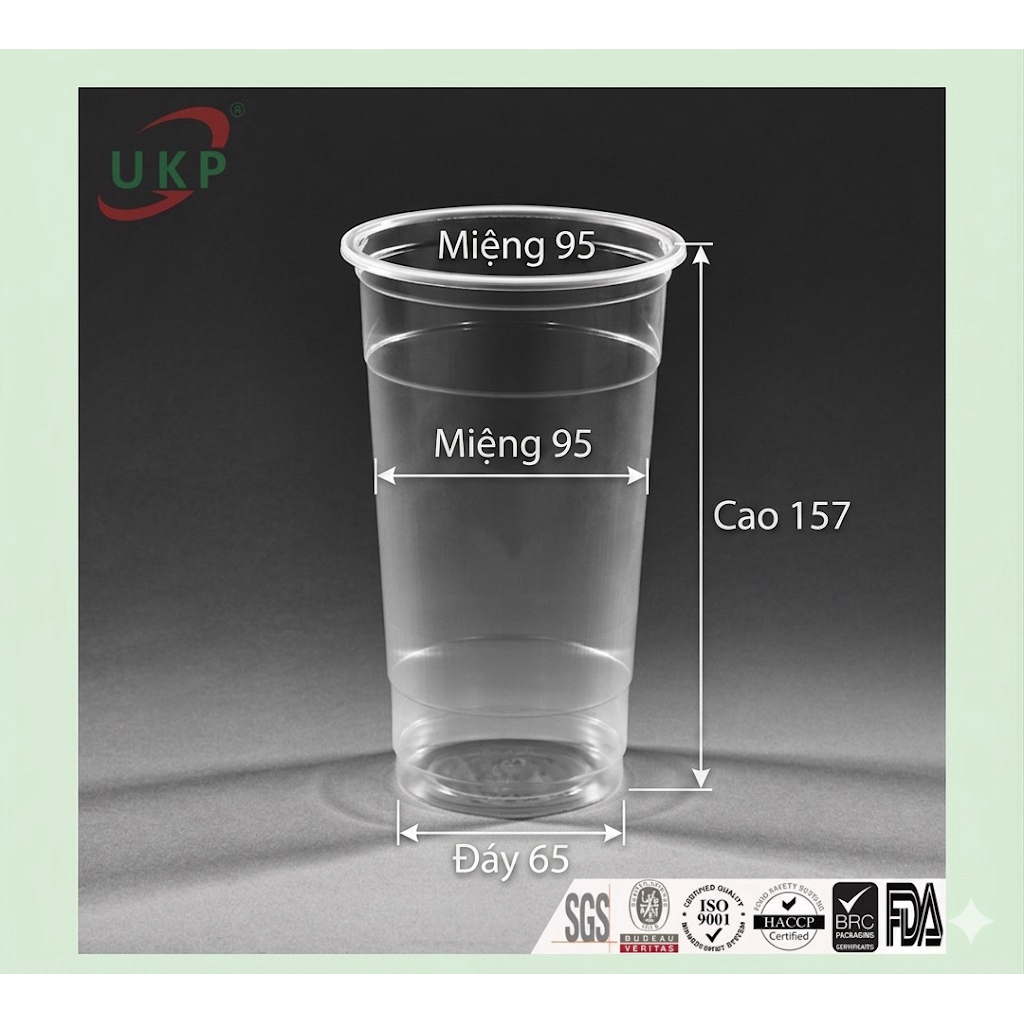 Ly PP 700ml Đáy Thường UKP phi 95 ( sỉ 1000 cái )