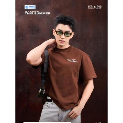 Áo thun Nam Ben & Tod OB1210 BF014 chất liệu cotton cao cấp họa tiết in Oversize Boxy