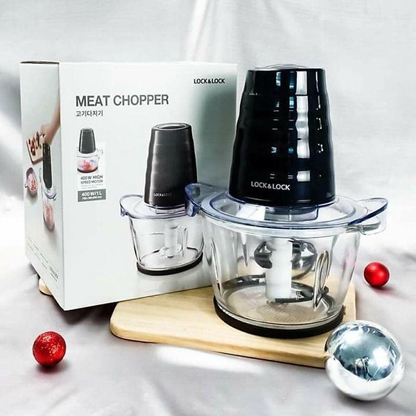 Máy Xay Thịt Lock&Lock Meat Chopper EJM156BLK Cối Thủy Tinh, Dung Tích 1L - 400W - Bảo Hành 2 Năm