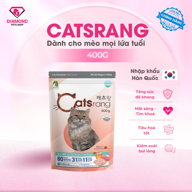 [400g túi zip mới] Thức ăn hạt cho mèo mọi lứa tuổi CATSRANG