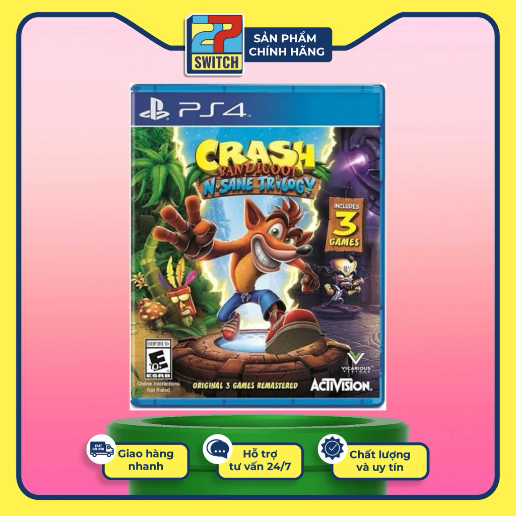 Đĩa Game Crash Bandicoot N. Sane Trilogy PS4