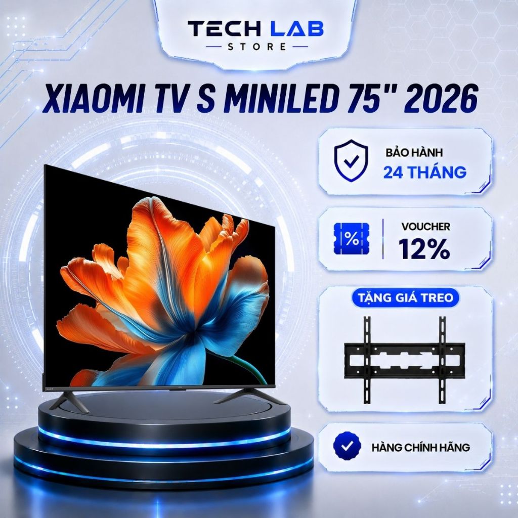 Tivi Xiaomi TV S Mini LED 75 Inch 2026 QD-Mini LED 4K Google TV Tần số quét 60Hz - BH 24 Tháng
