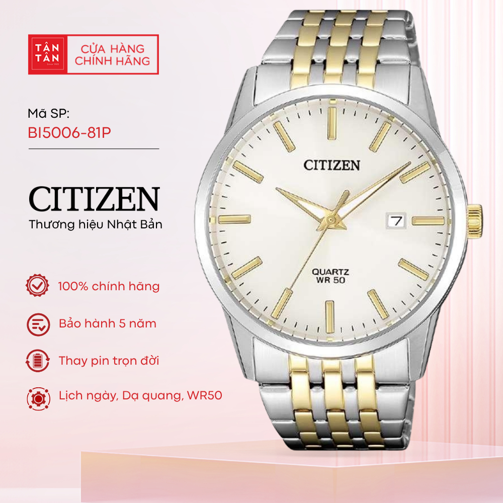 Đồng Hồ Nam Citizen  BI5006-81P Quartz 39mm - Đồng Hồ Tân Tân