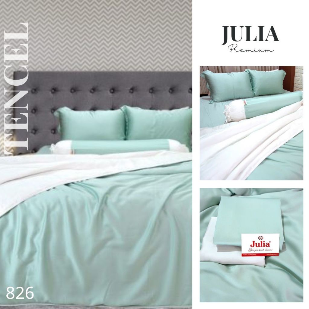 Bộ chăn ga gối ra giường lụa tencel siêu mềm mịn Hàn Quốc Julia 826