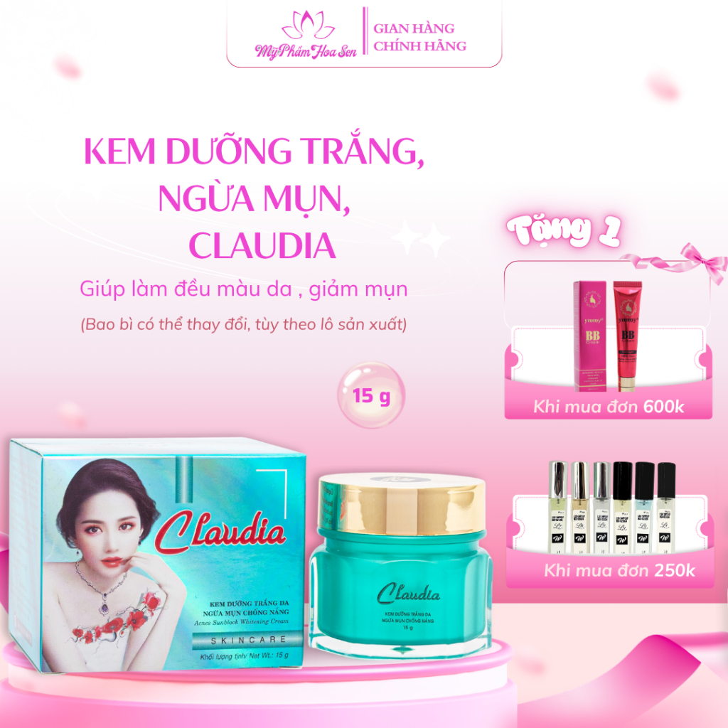 Kem Dưỡng trắng da, Chống nắng, Ngừa mụn Claudia