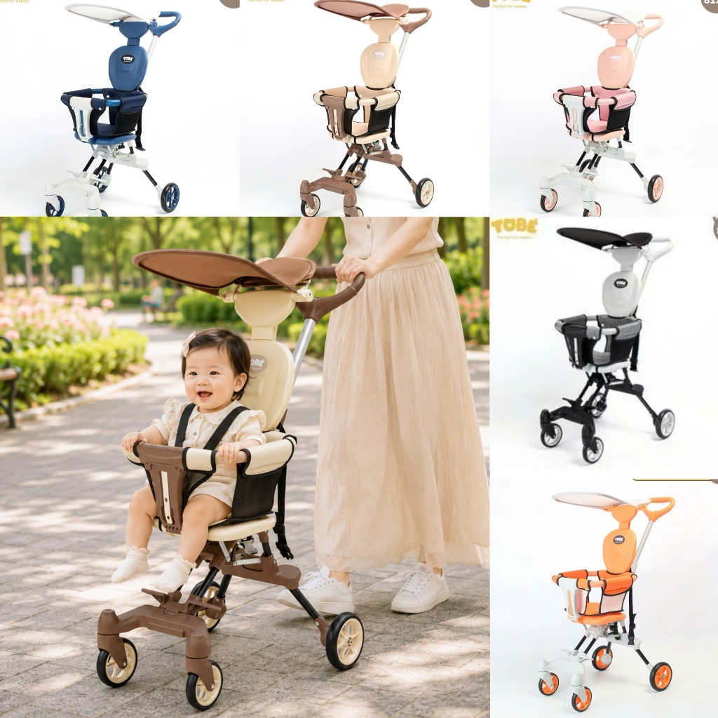 Xe đẩy gấp gọn Olwen Plus 3.0 chính hãng Tobe cao cấp tiện dụng gấp gọn bánh xe xoay 360 độ bánh có 