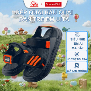 Dép quai hậu, xăng đan 2 quai đế bằng UITA, khóa dán tiện lợi, sandal 2 quai dành cho bé trai