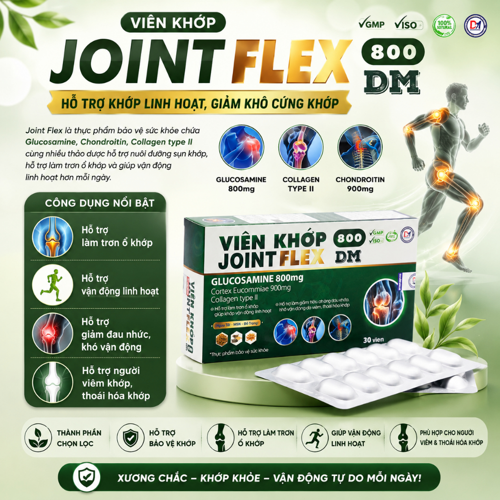Joint Flex hỗ trợ khớp linh hoạt, giảm khô cứng khớp