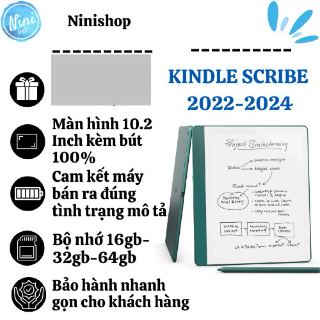 Máy đọc sách và ghi chú KINDLE SCRIBE mới 100% tặng bao da origami sang xịn mịn cho gói bảo hành 1 năm
