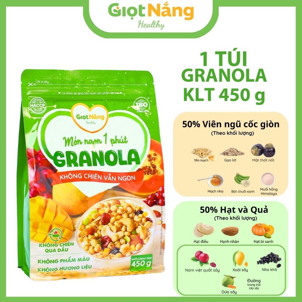 Granola Mới Dinh Dưỡng Sạch Lành từ Nông Sản Giọt Nắng