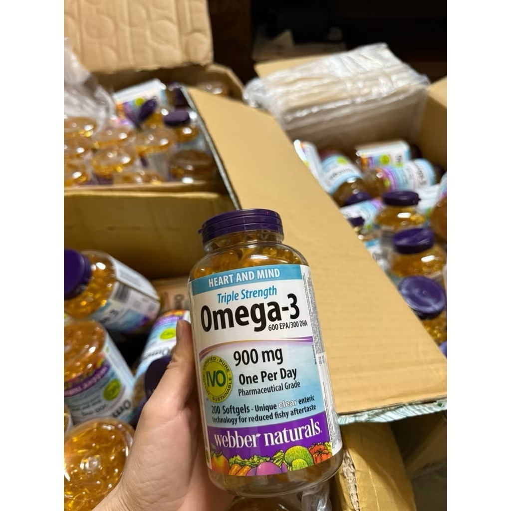 Dầu cá Omega 3 Triple Strength 900mg Webber Natural Date 2029 200 VIÊN