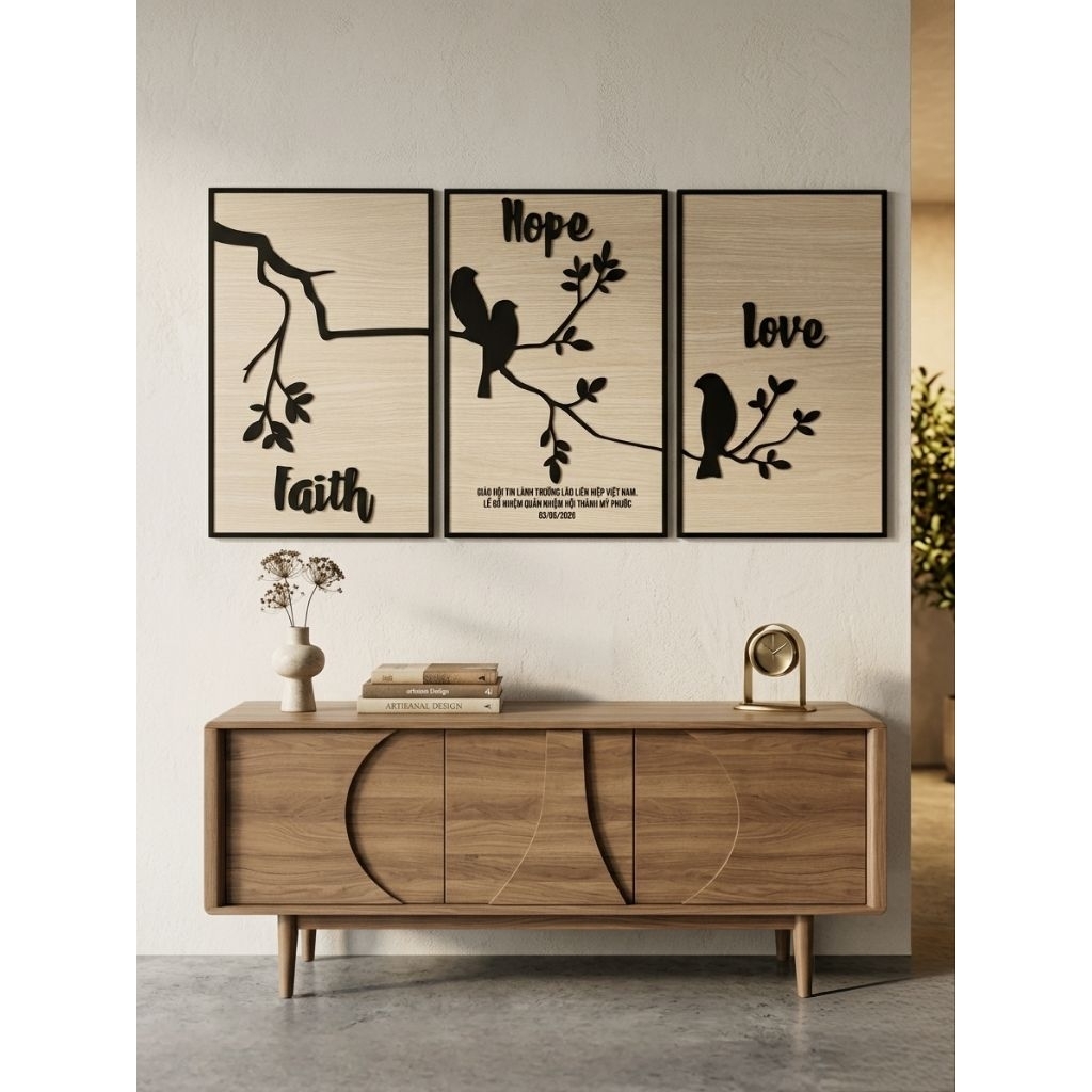 Bộ 3 tranh FAITH HOPE LOVE