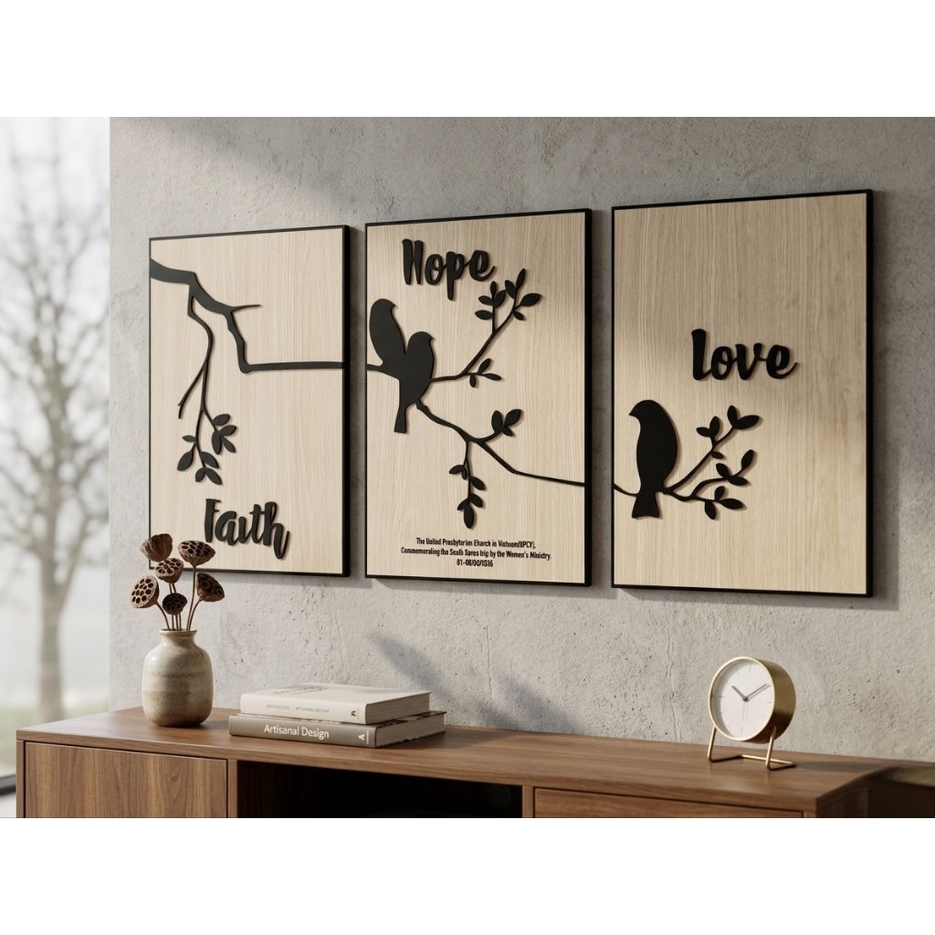 BỘ 3 TRANH FAITH HOPE LOVE