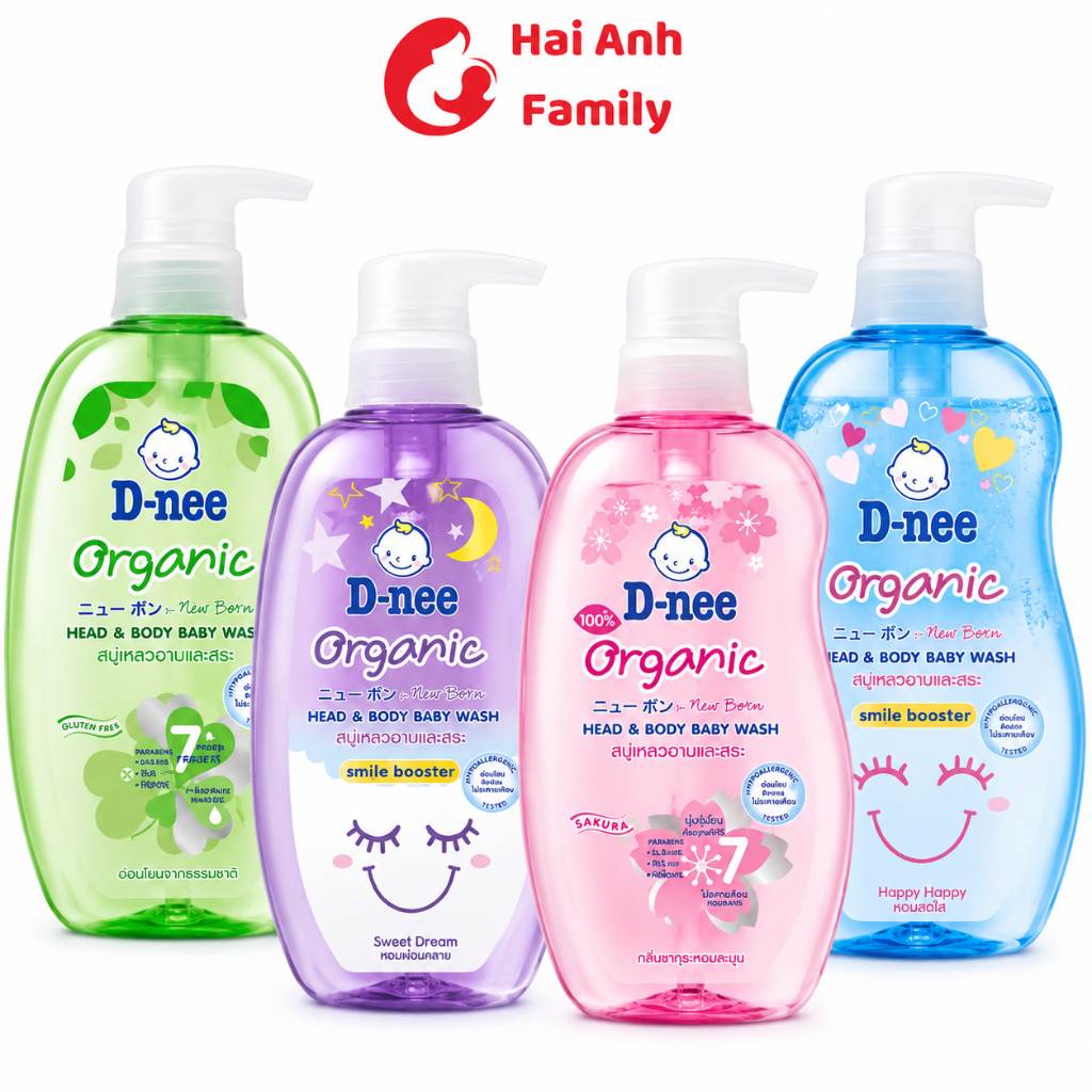 Sữa Tắm Gội Dnee 380ml Cho Bé Chính Hãng Thái Lan Dịu Nhẹ Dnee Organic
