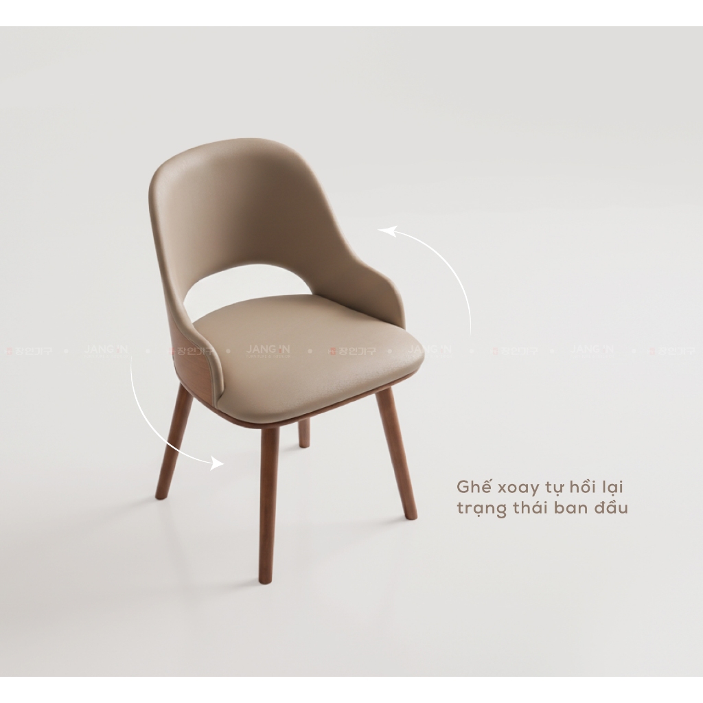 Ghế bàn ăn Hugo M.L.Beige(Xoay) 1505000001-08