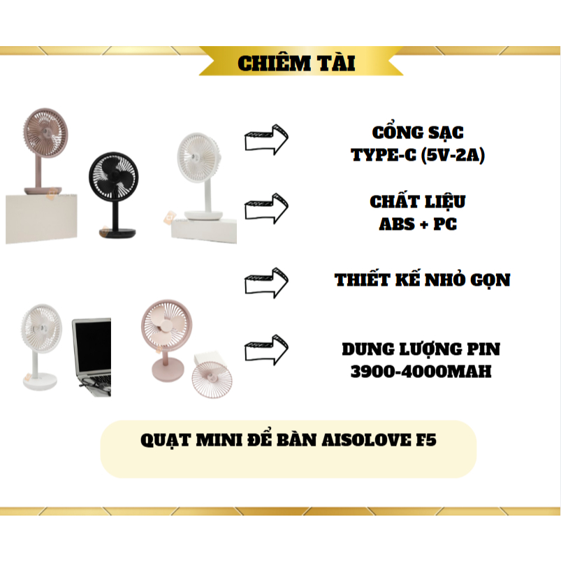 Quạt mini để bàn AISOLOVE F5