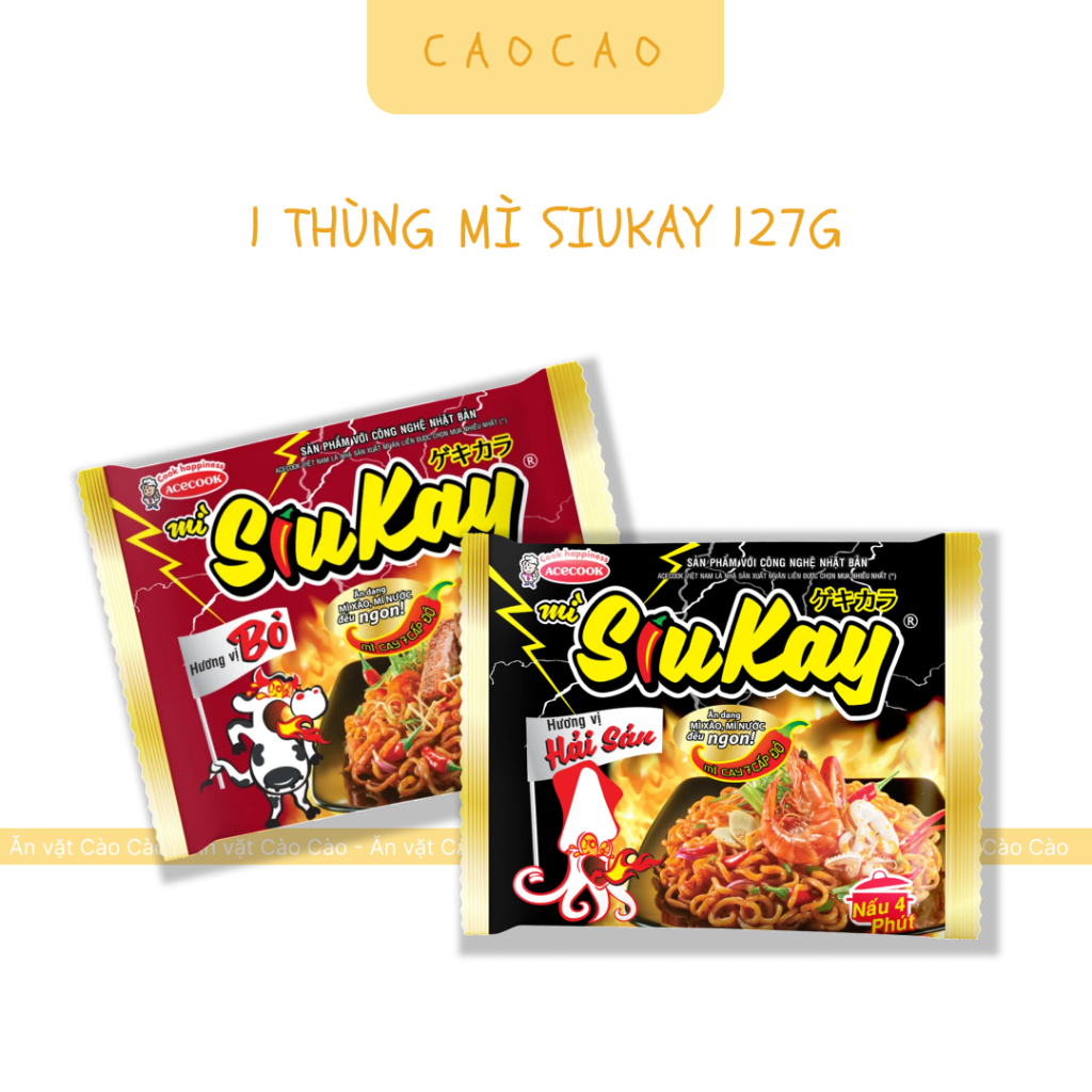 1 thùng mì 24 gói SIUKAY 127g - Cào Cào Foods