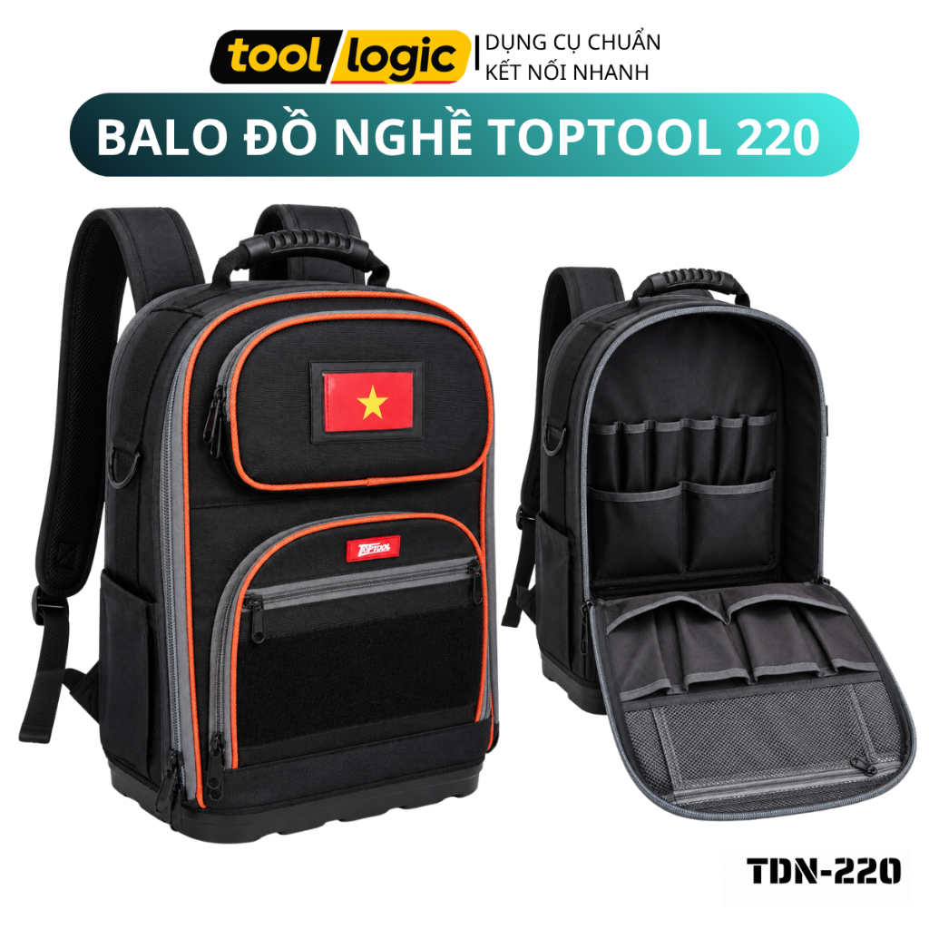 Balo Đồ Nghề Top Tool TDN-220 Form Cứng Chống Nước Đựng Laptop Dụng Cụ Kỹ Thuật hytoolbag winhunt wh