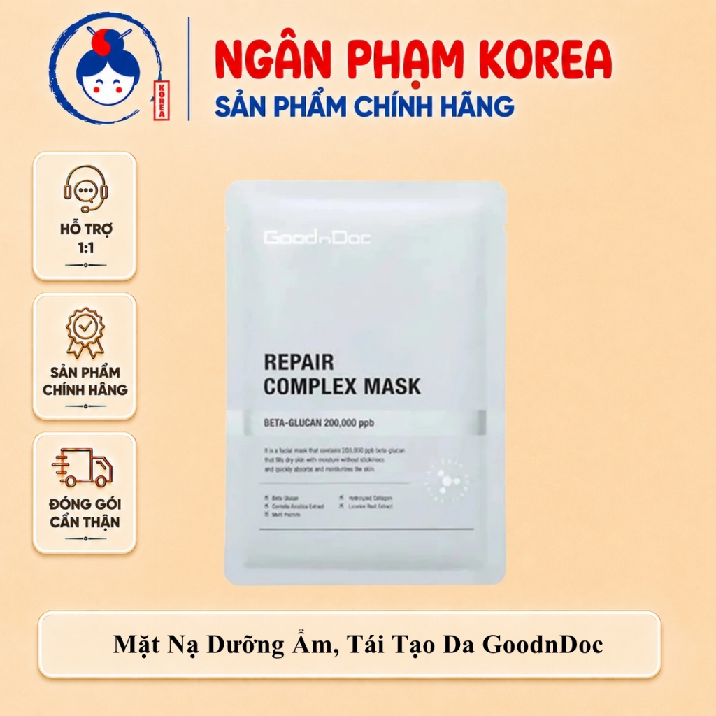 Mặt Nạ Dưỡng Ẩm, Tái Tạo Da GoodnDoc Repair Complex Mask 25ml , Ngân Phạm Korea