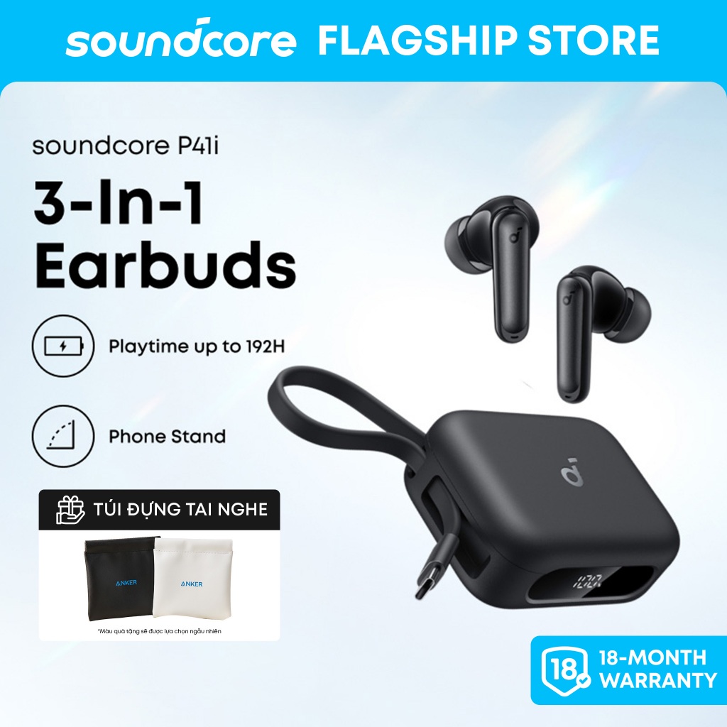 Tai nghe bluetooth soundcore P41i chống ồn chủ động, tích hợp cáp USB-C có thể sạc điện thoại
