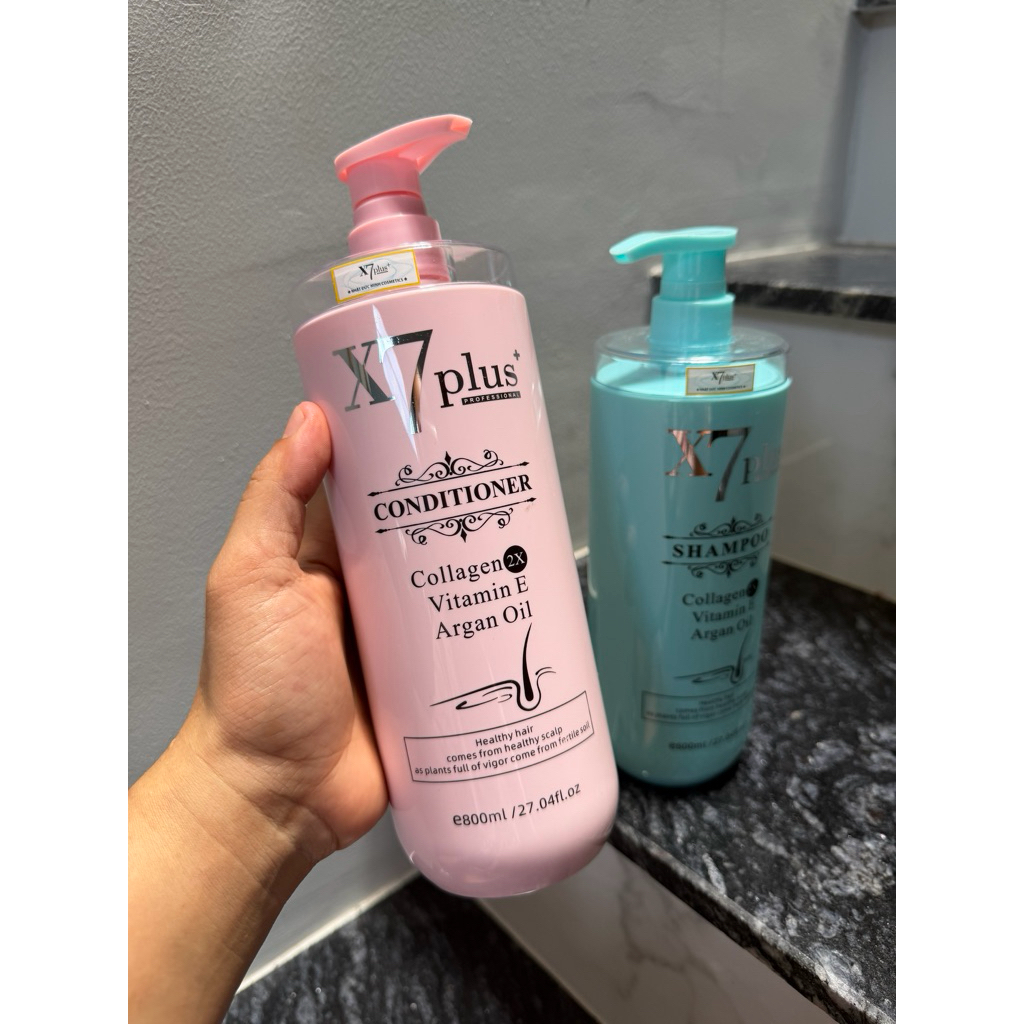 [ MẪU MỚI ] Bộ dầu gội, dầu xả X7 Plus . 800ml x2. Phục hồi tóc mềm mượt. chống rụng kích mọc tóc. c